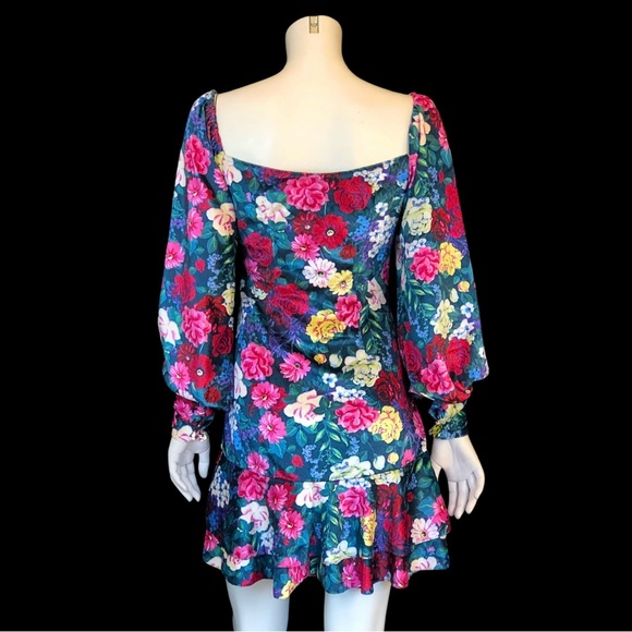 ROCOCO SAND Floral On or Off the Shoulder Ruched Mini Dress S - Picture 10 of 10